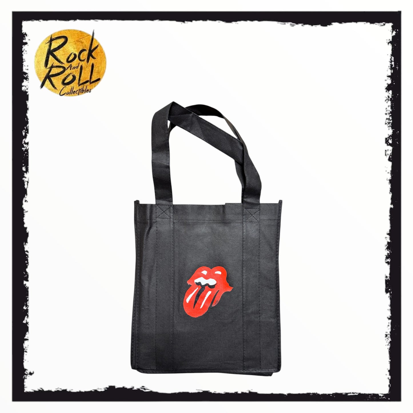 Rolling Stones Tongue Logo Black Tote Bag