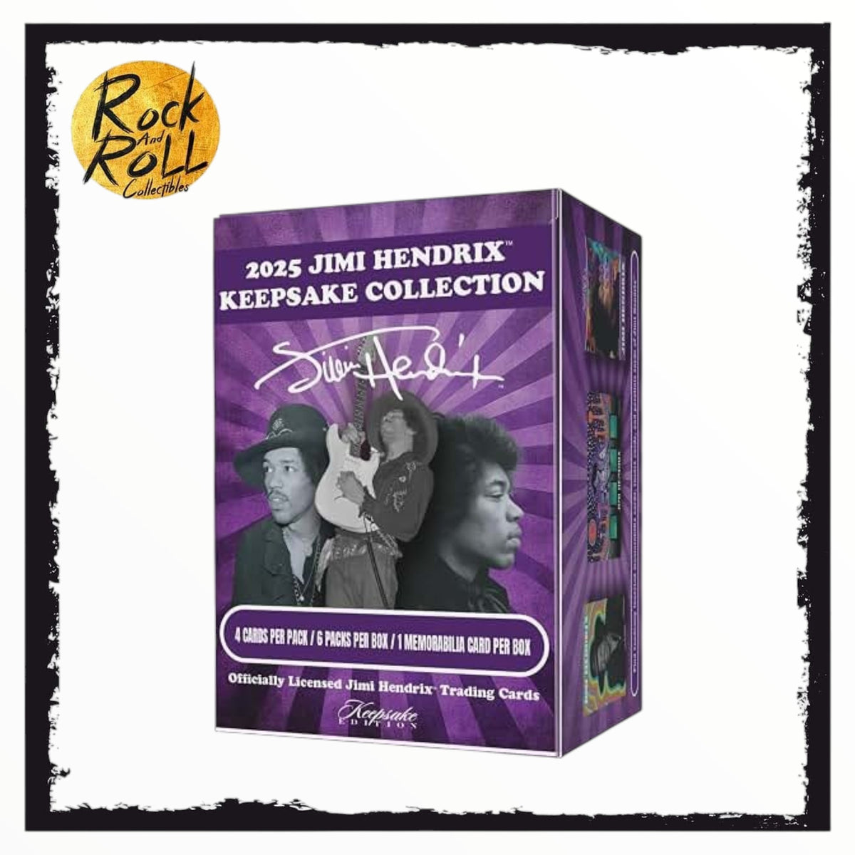 2025 Jimi Hendrix Keepsake Collection Cards - 4 Cards Per Pack/6 Packs Per Box/1 Memorabilia Card Per Box US Import