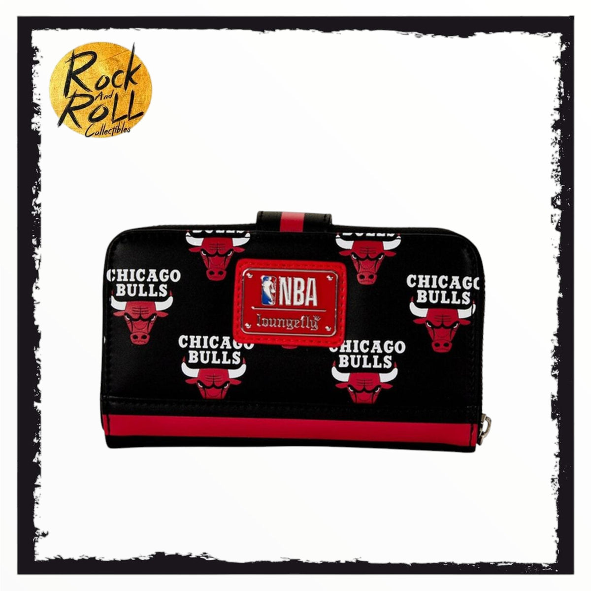 Loungefly NBA Chicago Bulls Logo Zip Around Wallet US Import