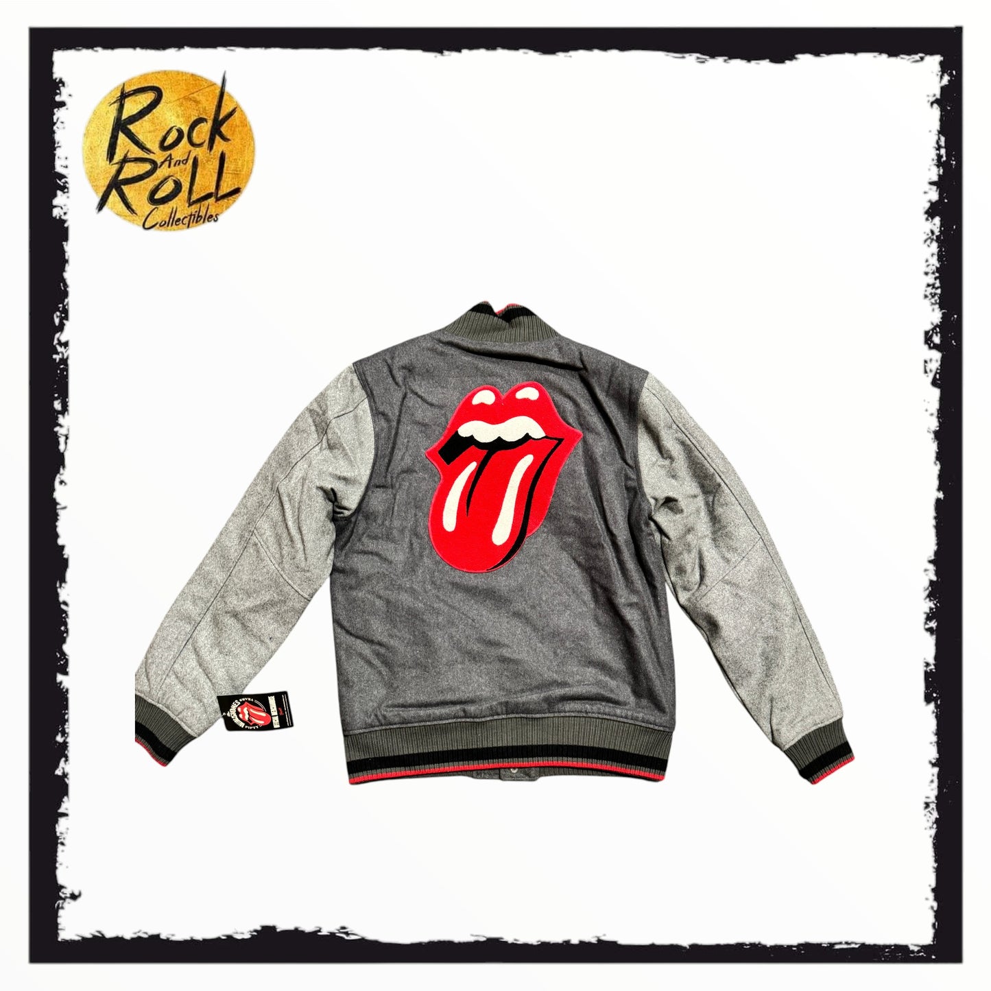 The Rolling Stones 50 Years Grey Button Up Varsity Jacket