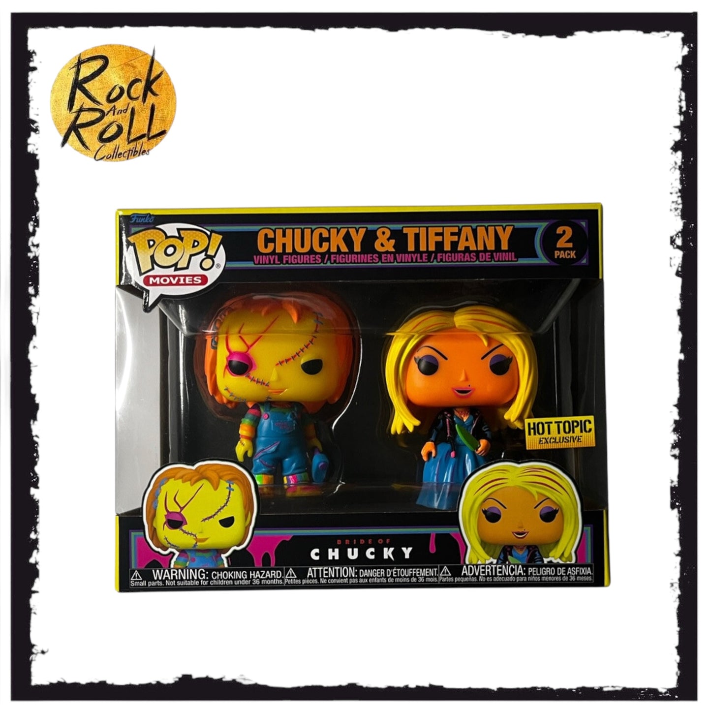 Box Damage - Chucky & Tiffany (Blacklight) Funko Pop! 2 Pack - Hot Topic Exclusive