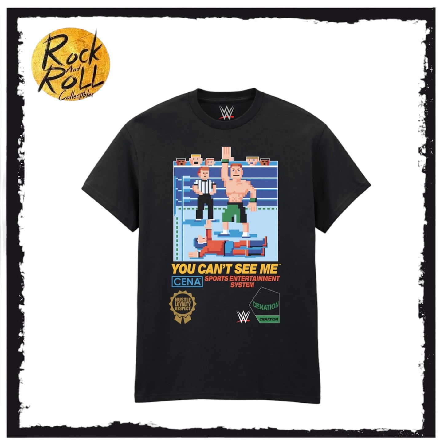 John Cena You Can’t See Me Pixel T-Shirt Officially Licensed WWE Apparel