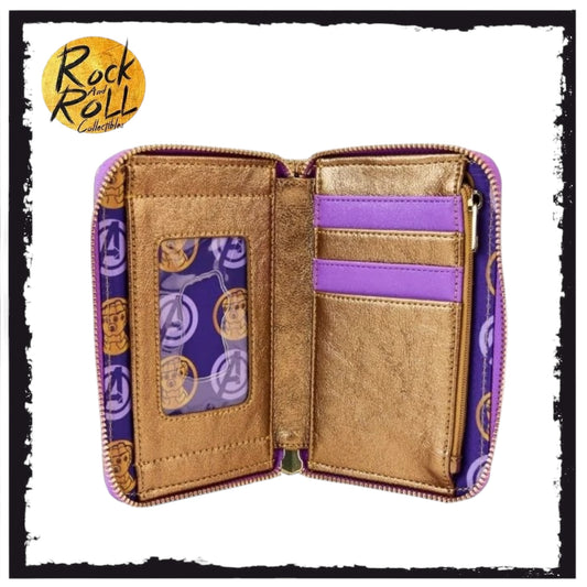 Loungefly Marvel Shine Thanos Gauntlet Zip Around Wallet