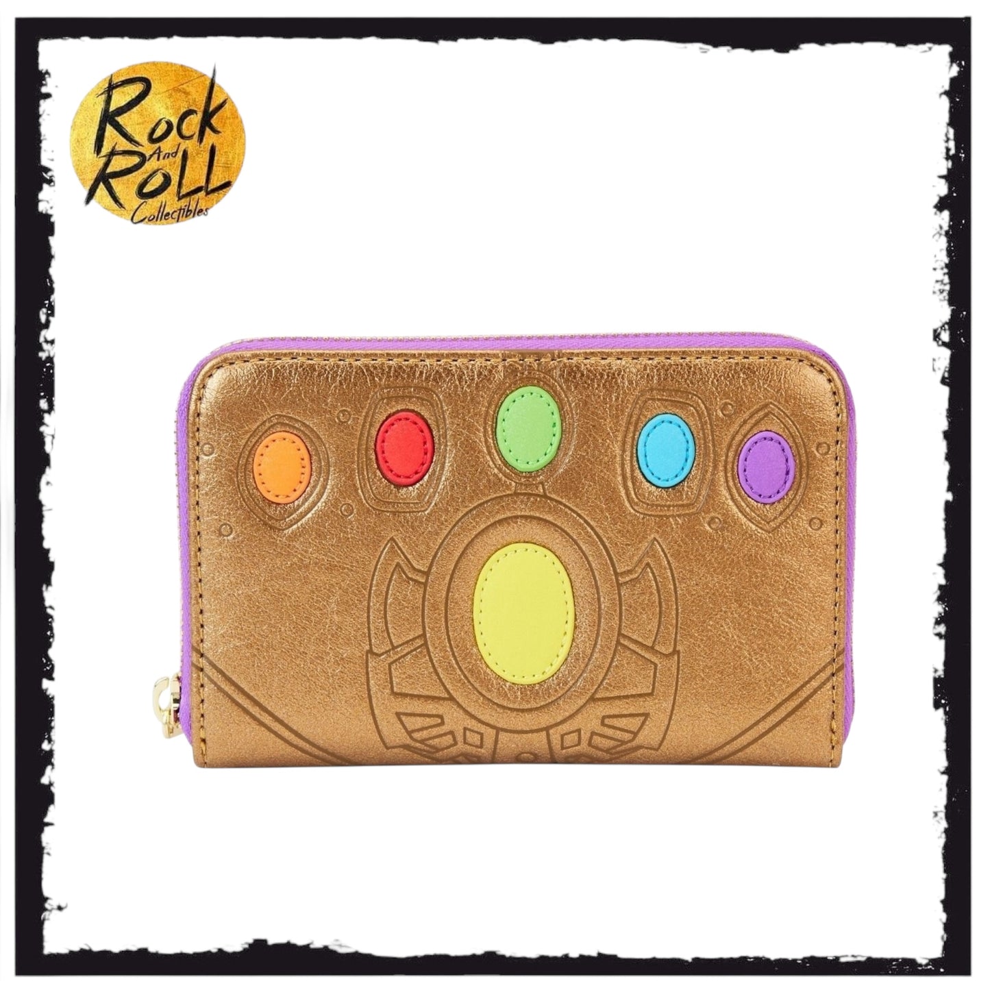 Loungefly Marvel Shine Thanos Gauntlet Zip Around Wallet