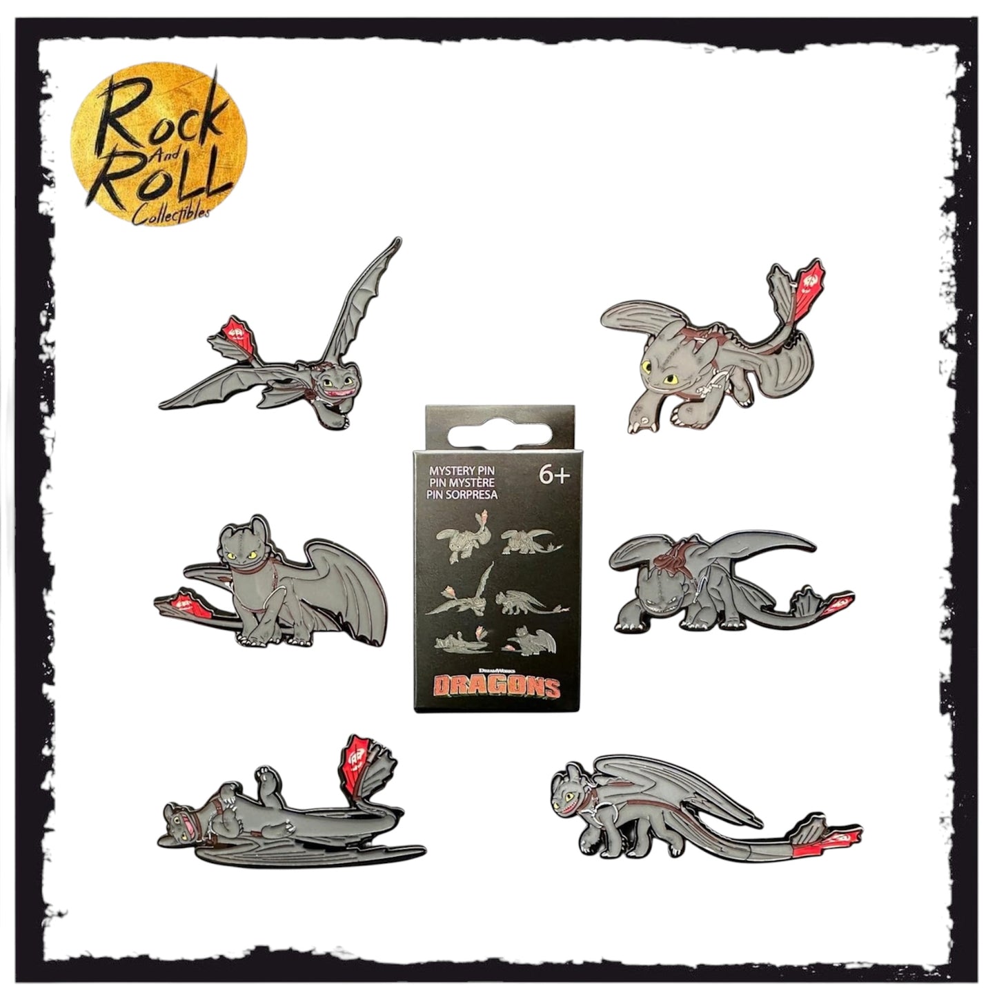 Toothless Various Poses How To Train Your Dragon Funko Blind Box Enamel Pins