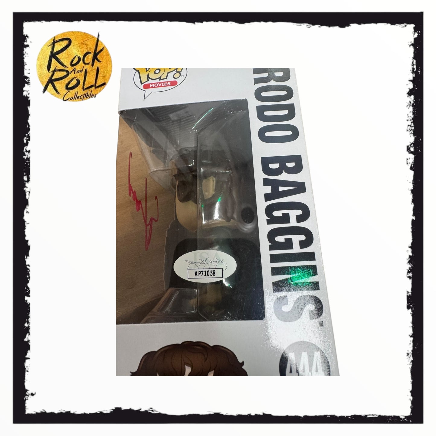 The Lord Of The Rings-Frodo Baggins Funko Pop #444 Signed By Elijah Wood JSA Authentication Condition 8/10