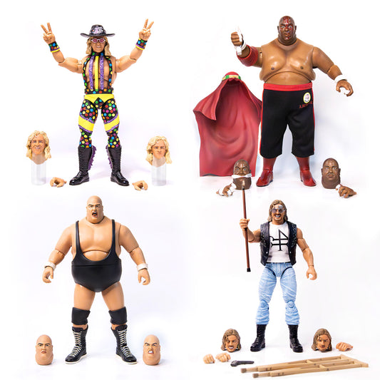 Zombie Sailor Toys Wrestling Heels And Faces Full Set Of 4 Jeff Jarrett, Abdullah The Butcher,King Kong Bundy,Brian Pillman Pinnacle Line PRE ORDER
