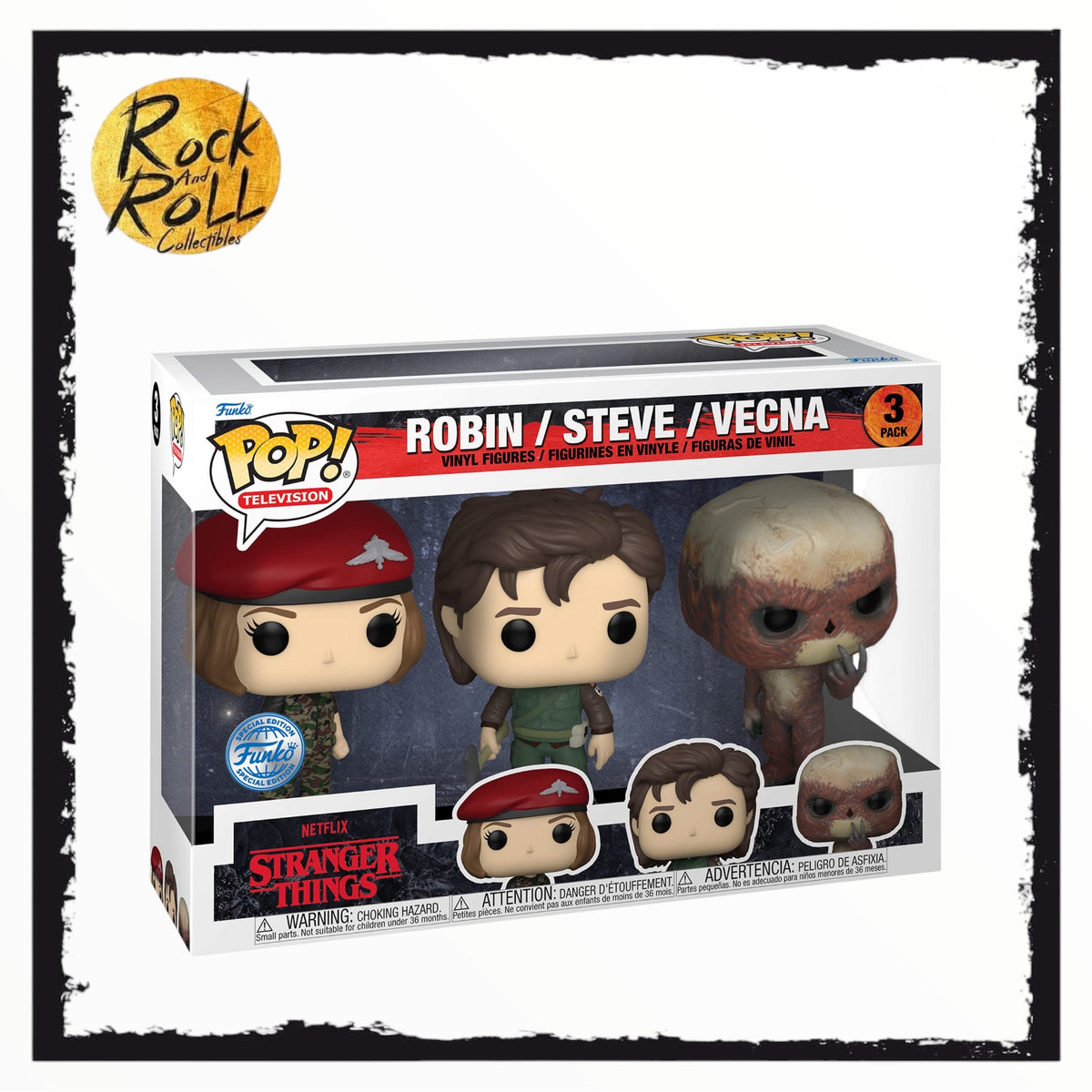 Stranger Things Robin/Steve/Vecna Funko Pop! 3 Pack Special Edition