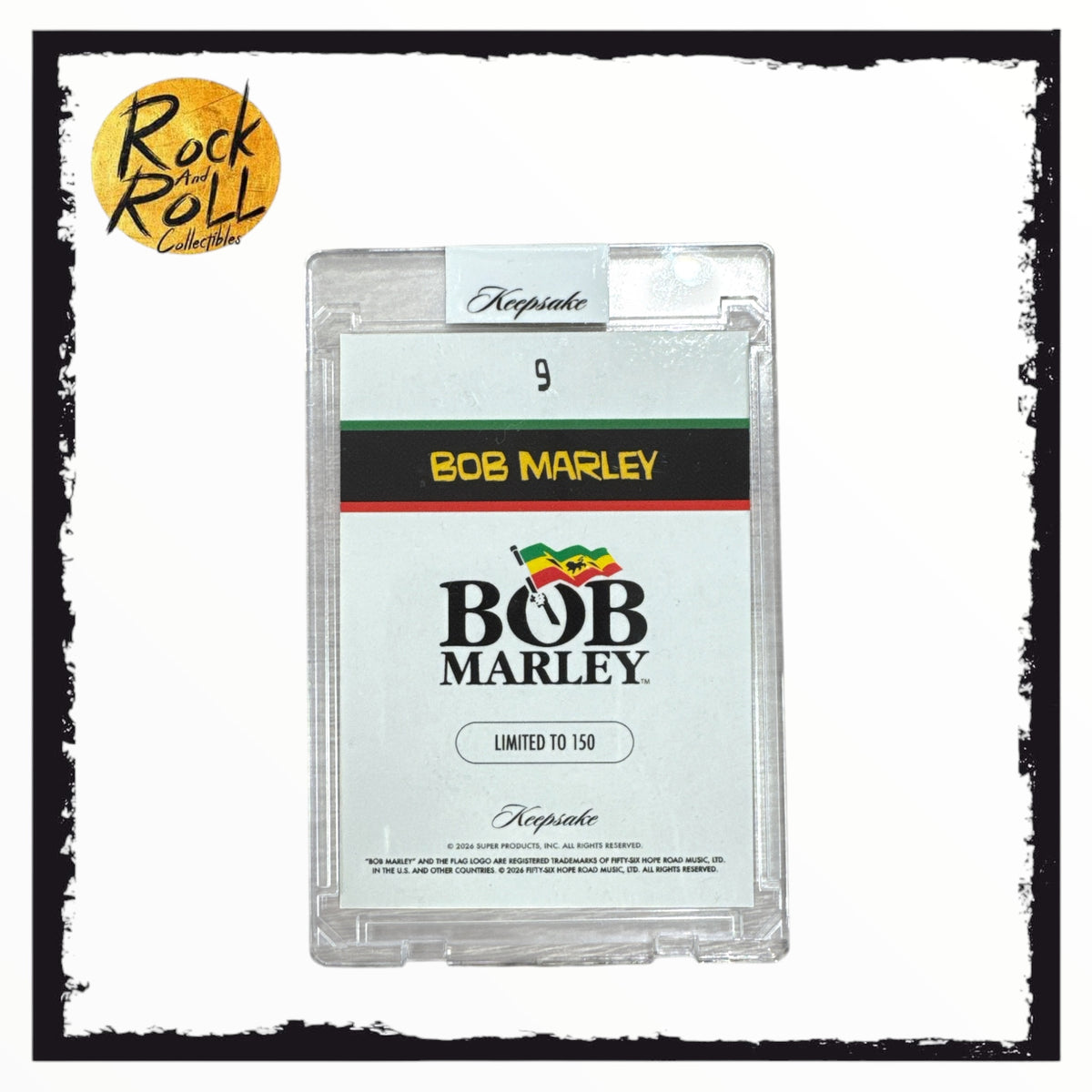 2026 Keepsake Encased Trading Card Bob Marley Limited to 150