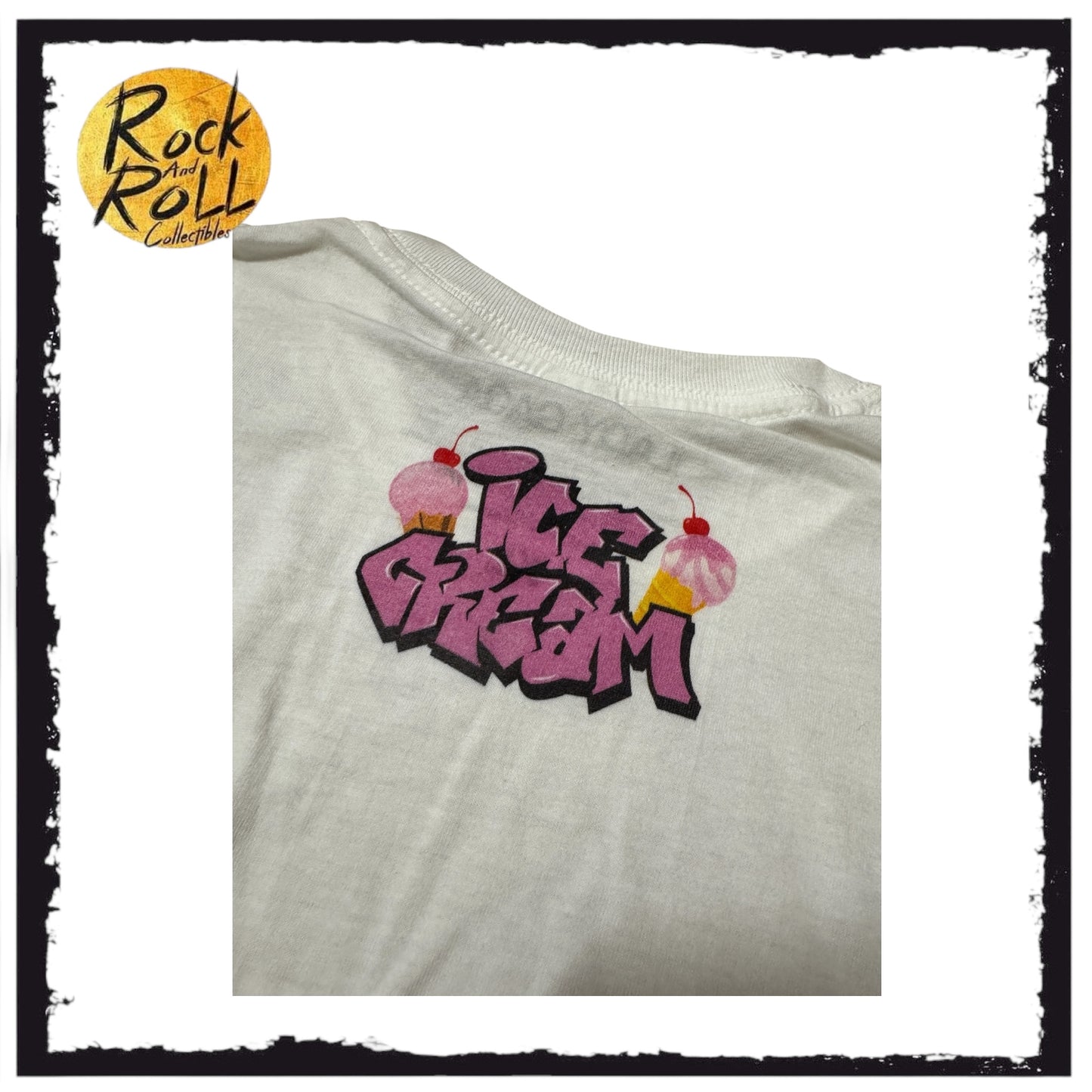 Blackpink x Lady Gaga Collab Ice Cream White Crop Top Official T-Shirt