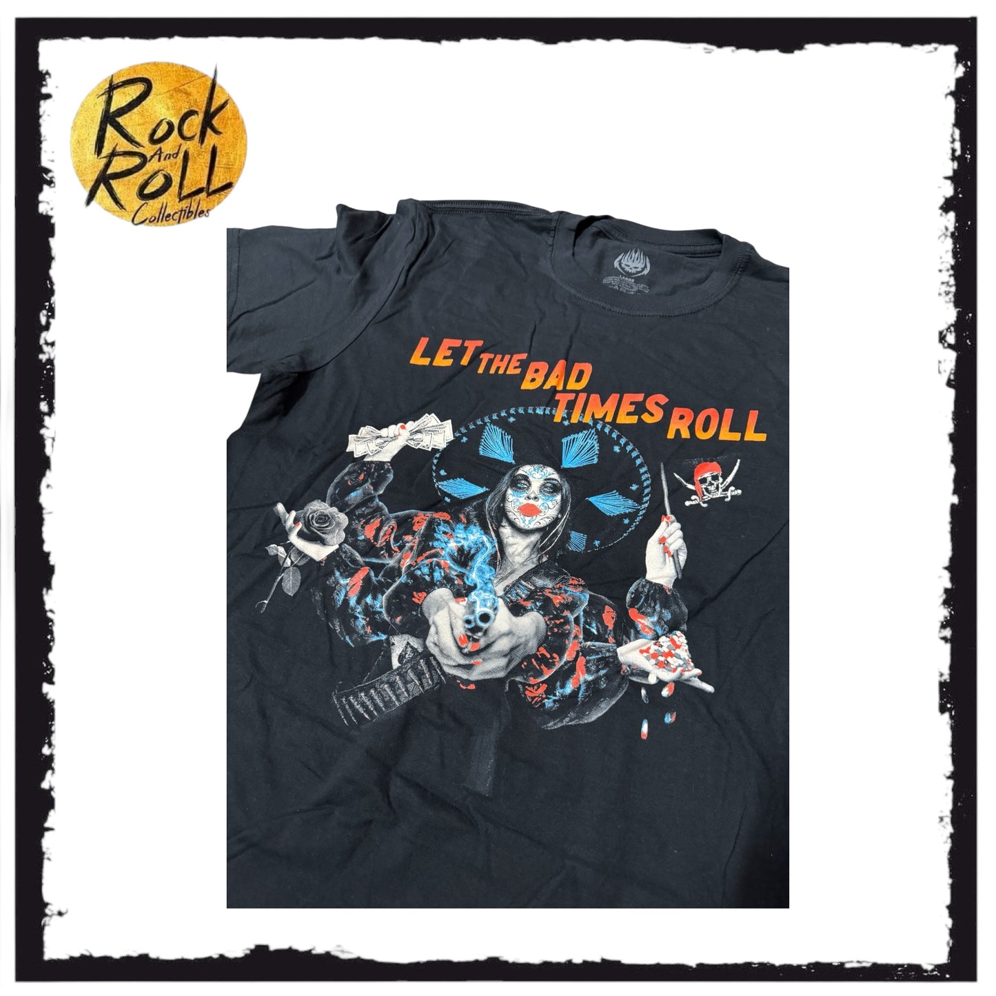 The Offspring "Let The Bad Times Roll" Official Crewneck Tour T-Shirt Europe/UK 2023