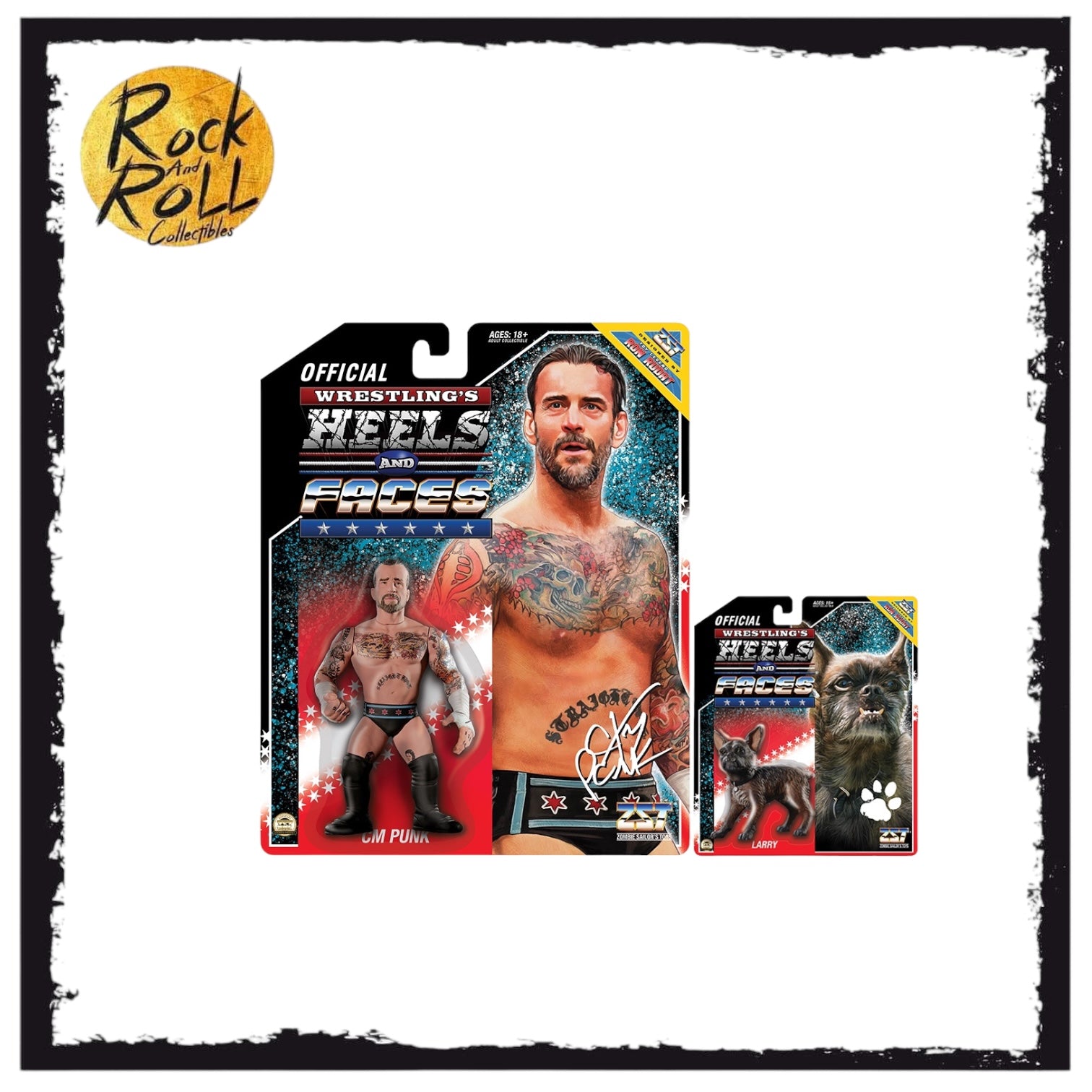 ZST Heels and Faces - CM Punk with Larry Bonus Figure! PRE ORDER – rock and  roll collectibles