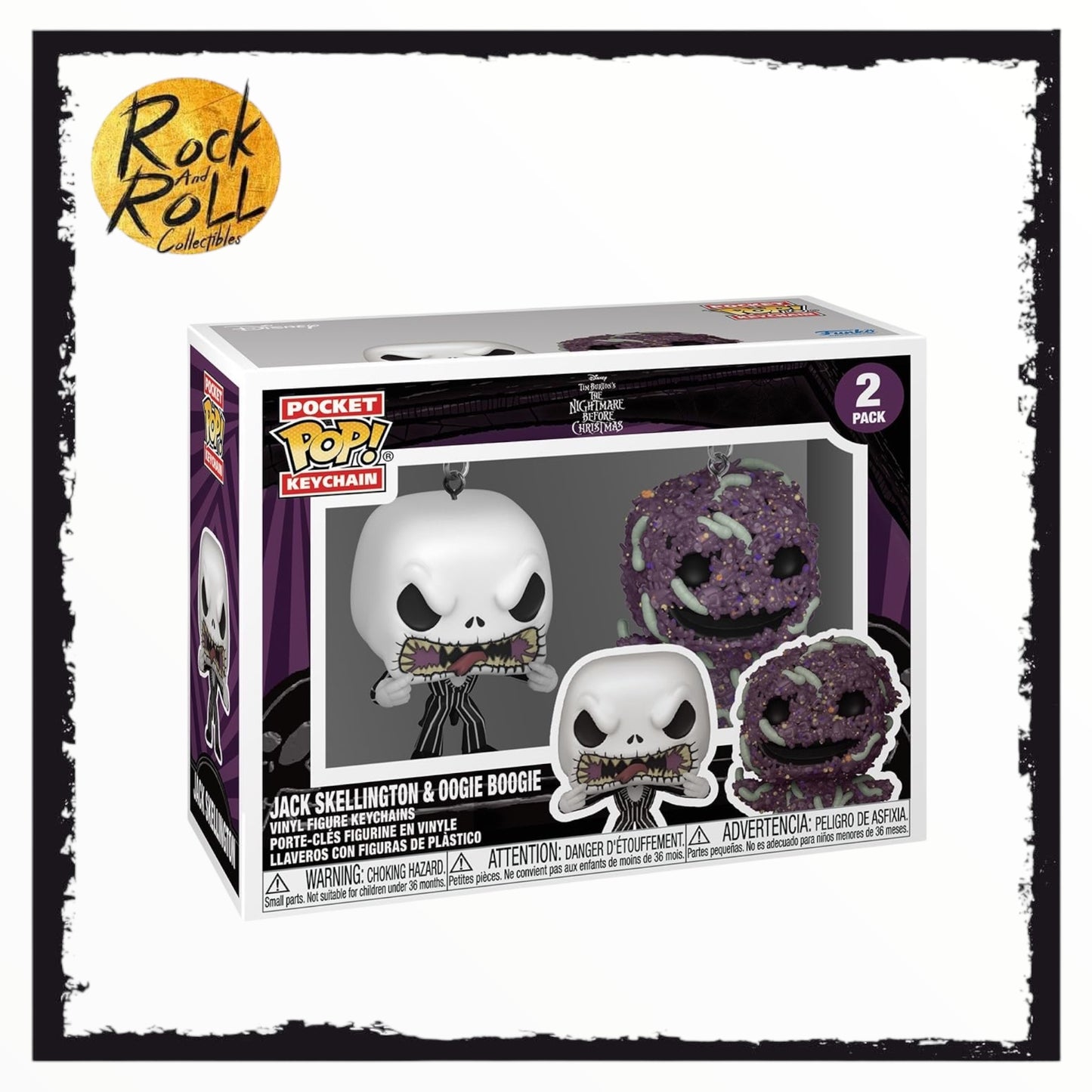 Jack Skellington and Oogie Boogie 2 Pack Funko Pocket Pop Keychain! - The Nightmare Before Christmas