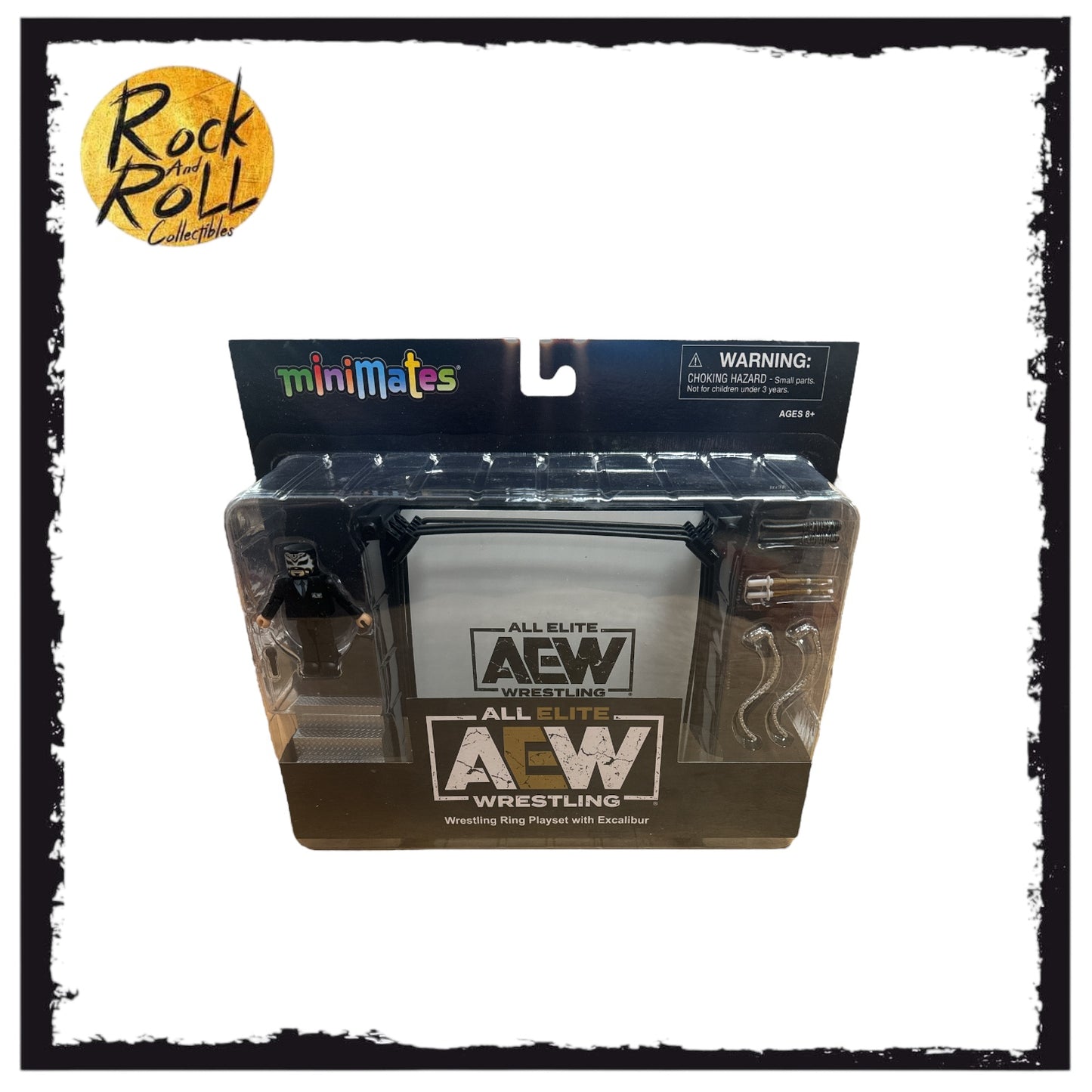 AEW - Wrestling Ring Minimates Playset With Excalibur - US Import