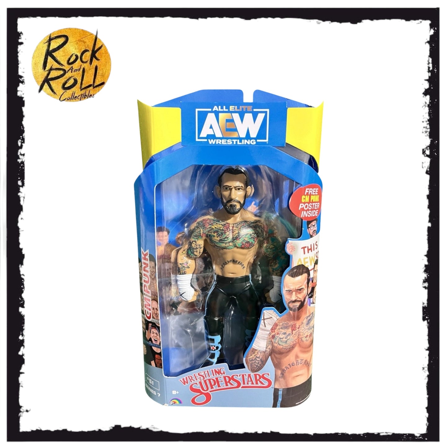 AEW Unmatched 7 CM Punk LJN Jazwares Action Figure