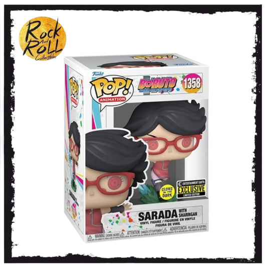 Sarada with Sharingan #1358 (Glows in the Dark) Funko Pop! - Boruto: Naruto Next Generations - Entertainment Earth Exclusive