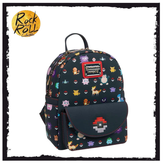 Loungefly Official Pokémon Center Block Art Convertible Backpack