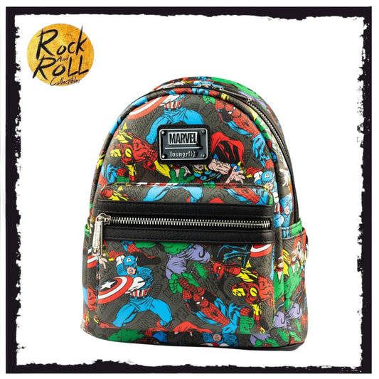 Loungefly - Marvel Character Poses AOP Mini Backpack