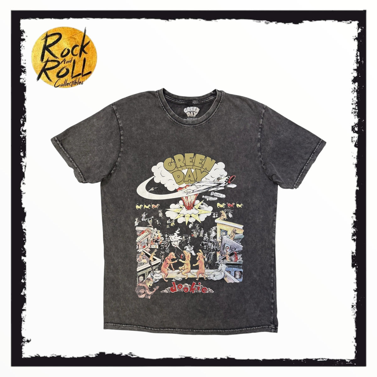 Green Day Unisex Stone Wash T-Shirt: 1994 Tour (Charcoal Grey)