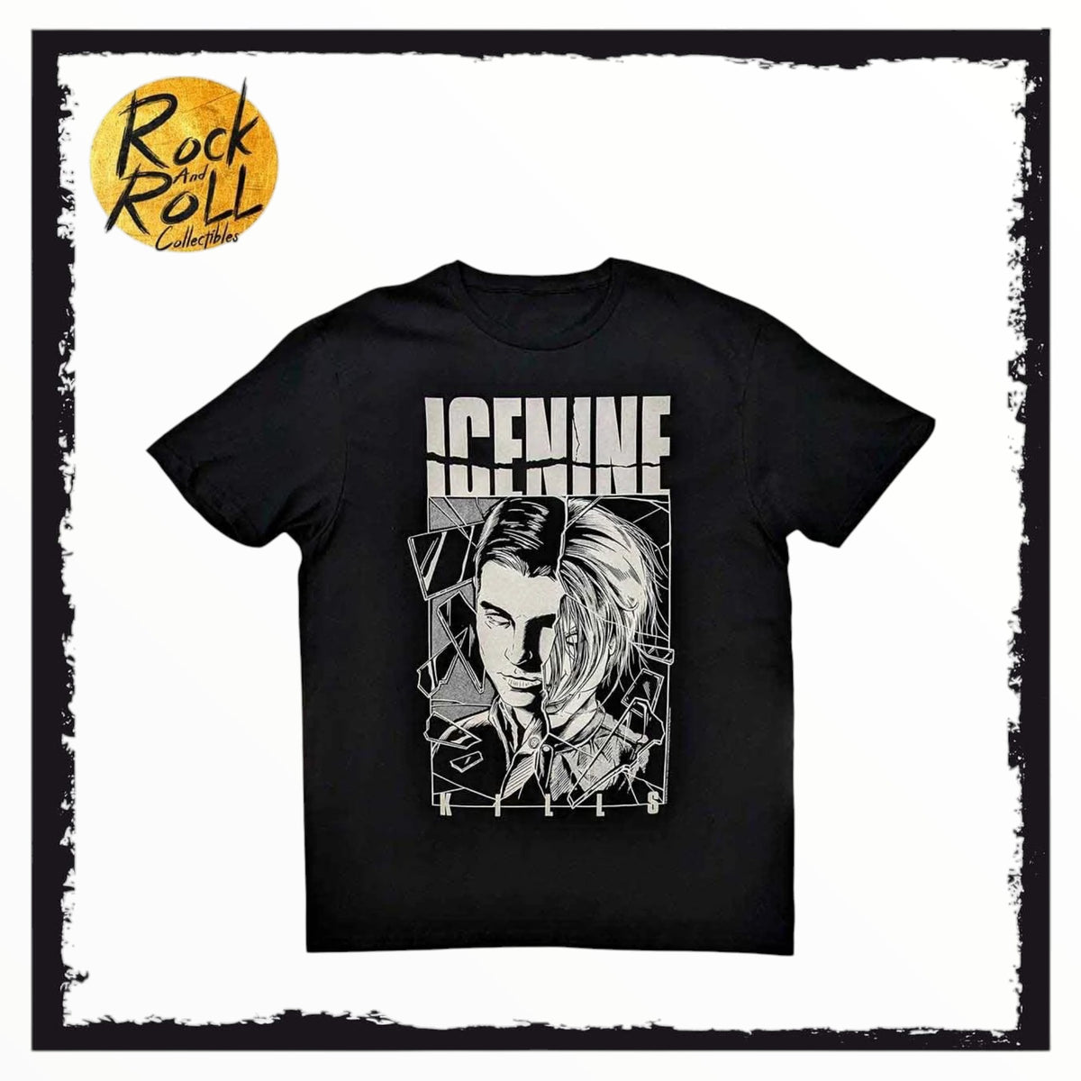 Ice Nine Kills Unisex T-Shirt: Shower Scene Split Face (Black)