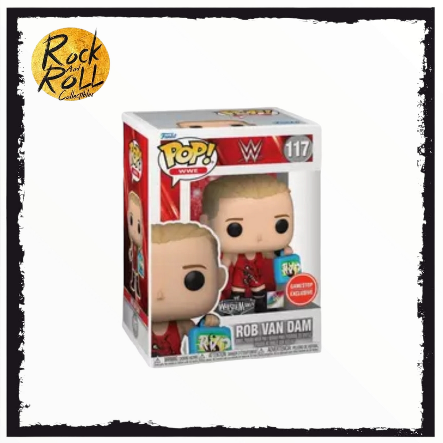 (Box Damage) Funko POP! & Pin WWE: Rob Van Dam w/ Money Briefcase GameStop Exclusive