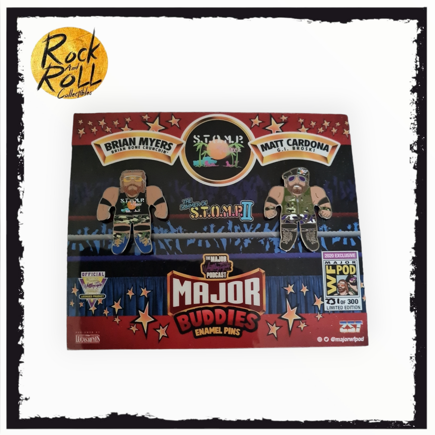 Major Wrestling Figure Podcast S.T.O.M.P. Major Buddies Enamel Pins LE 231/300