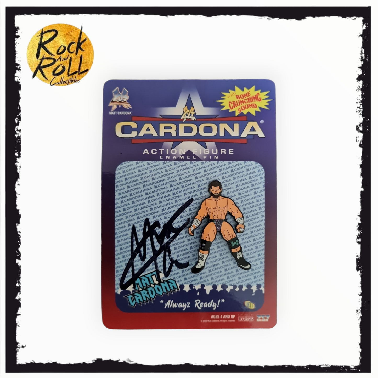 Major Wrestling Figure Podcast BCA Matt Cardond Enamel Pin SIGNED