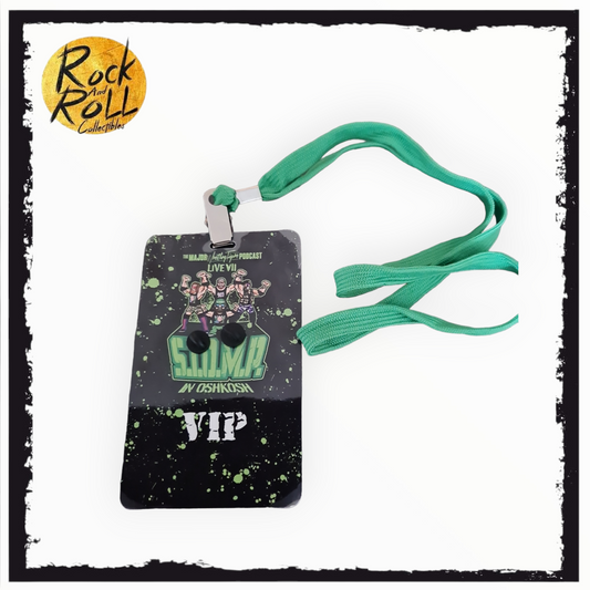 Major Wrestling Figure Podcast S.T.O.M.P. In Oshkosh Enamel Pin/VIP Lanyard