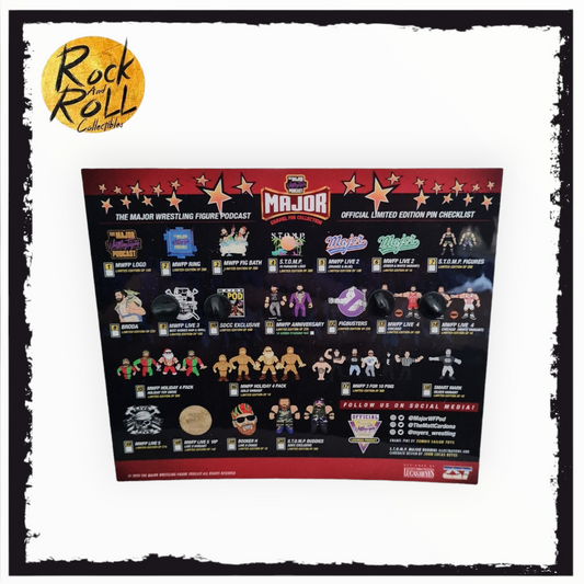 Major Wrestling Figure Podcast S.T.O.M.P. Major Buddies Enamel Pins LE 226/300