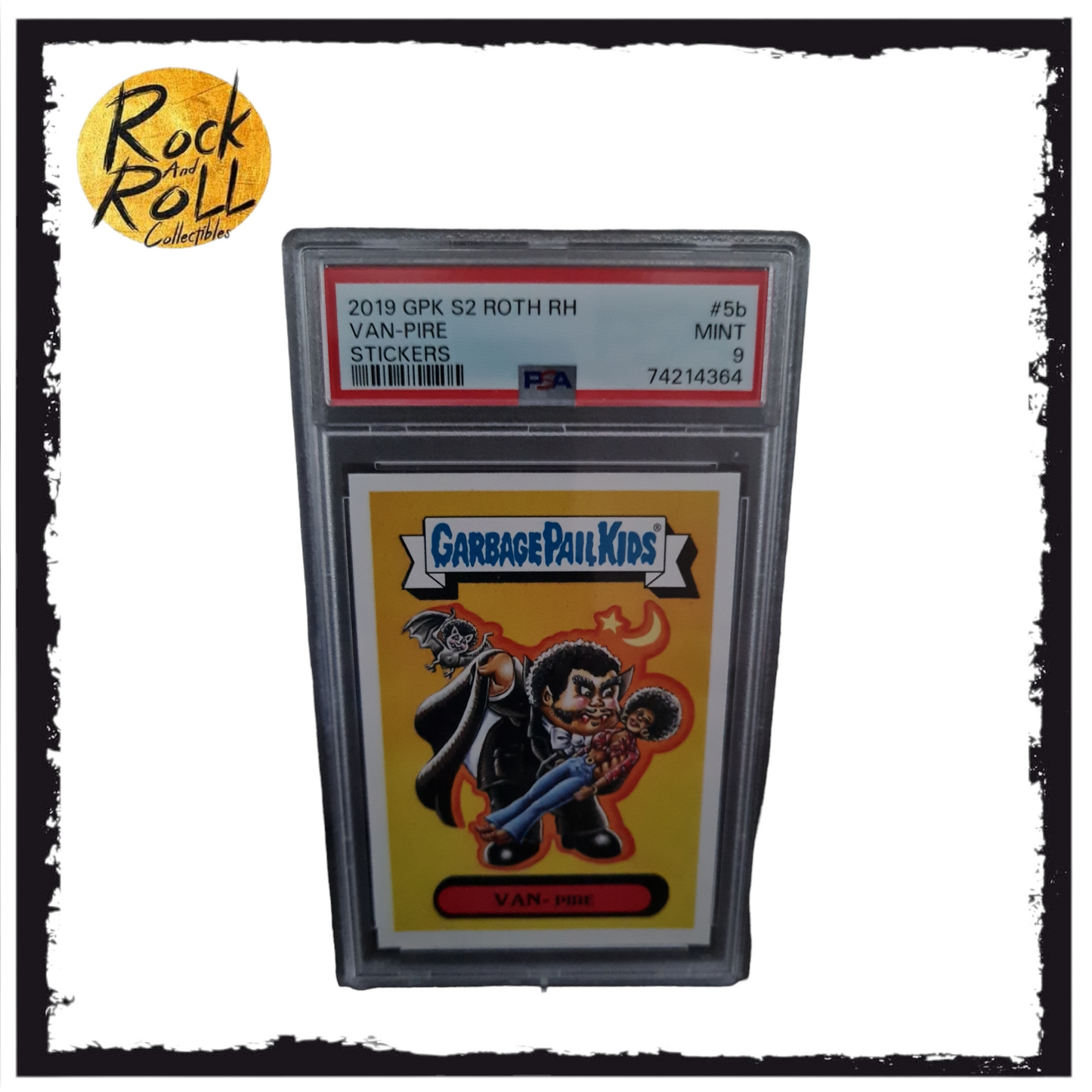 2019 Garbage Pail Kids S2 Roth RH - Van-Pire - Retro Horror Stickers 5b of 15 - PSA MINT 9