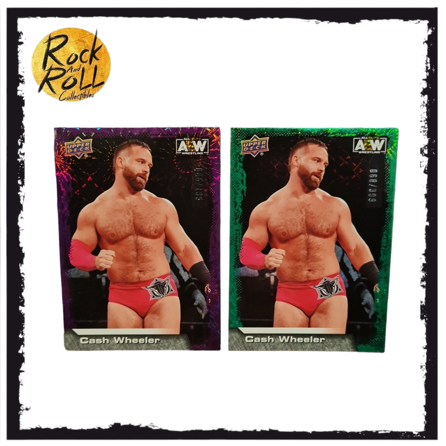 AEW 2022 Upper Deck Cash Wheelers Purple 5/100 & Green 68/399 Refractor #44