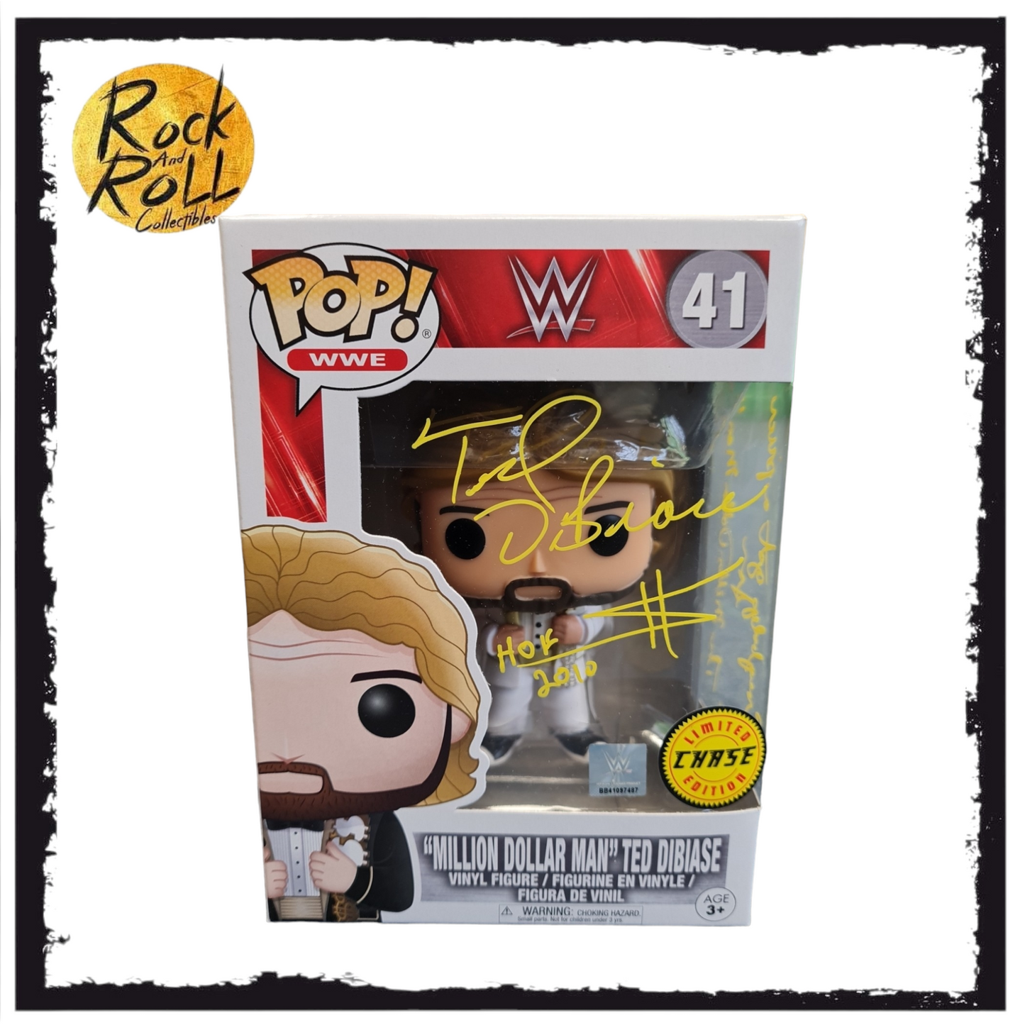 WWE "Million Dollar Man" Ted DiBiase Chase Funko Pop! #41 Signed (No COA) Condition 8.75/10