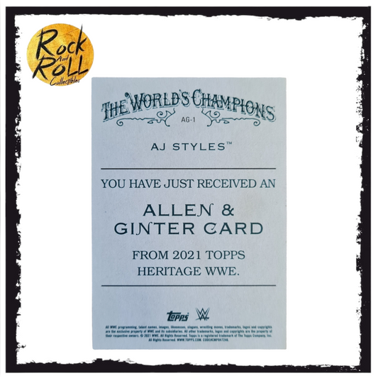WWE 2021 Topps Heritage Allen & Ginter Card - #AG-1 AJ Styles