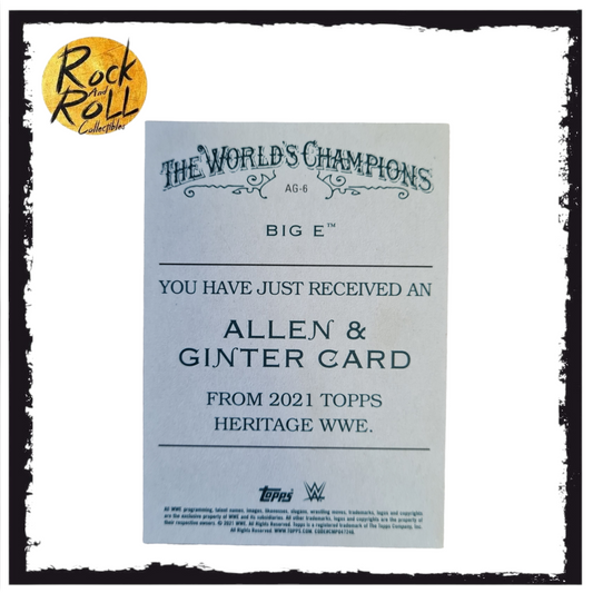 WWE 2021 Topps Heritage Allen & Ginter Card - #AG-6 Big E