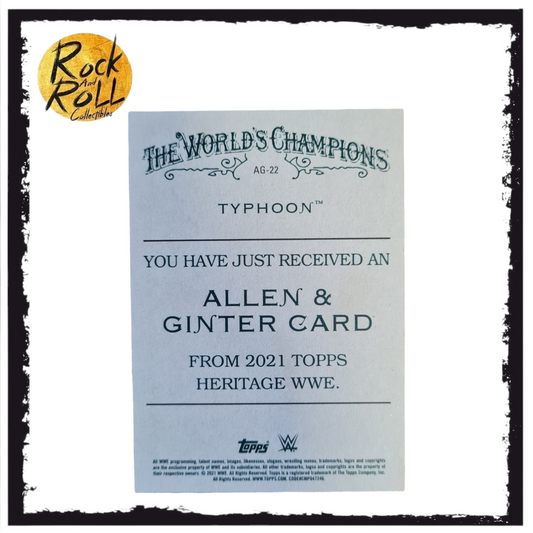 WWE 2021 Topps Heritage Allen & Ginter Card - #AG-22 Typhoon