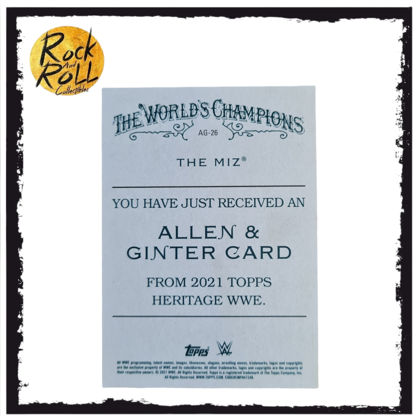 WWE 2021 Topps Heritage Allen & Ginter Card - #AG-26 The Miz