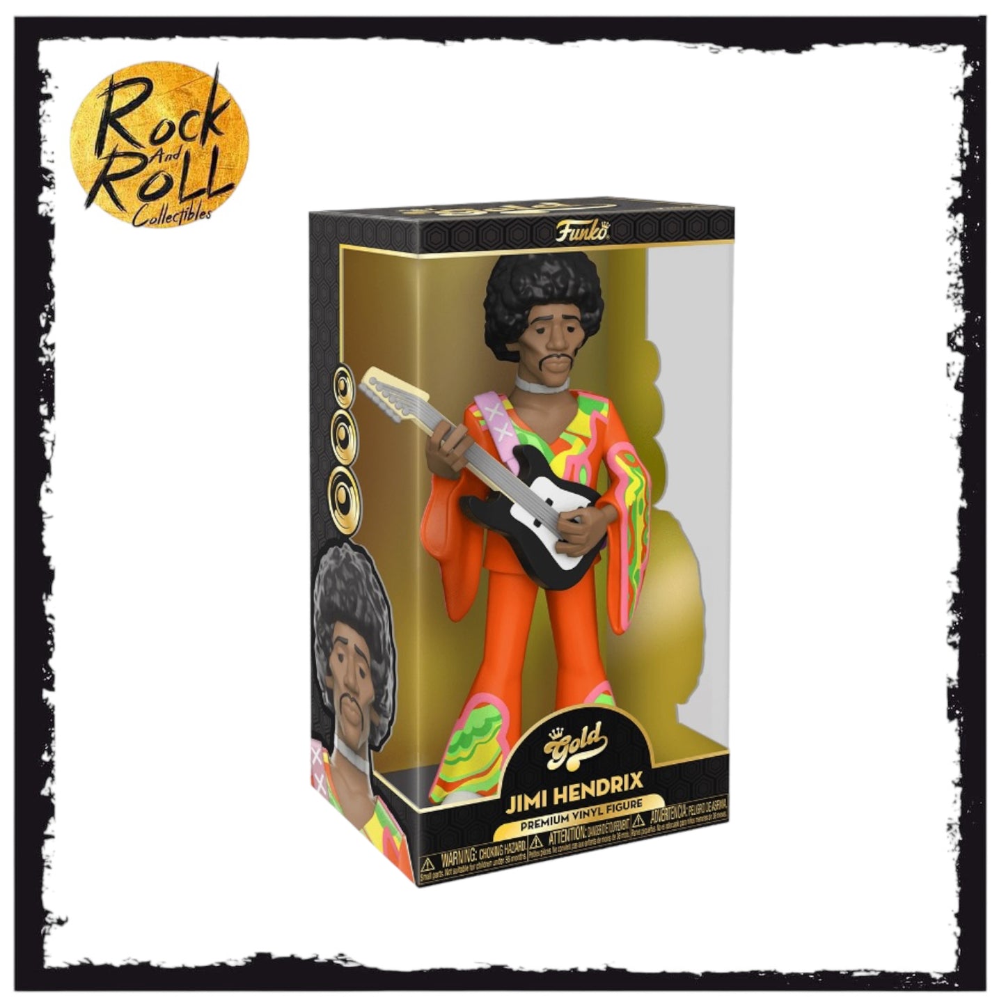 Jimi Hendrix 12" Blacklight Vinyl Gold Funko