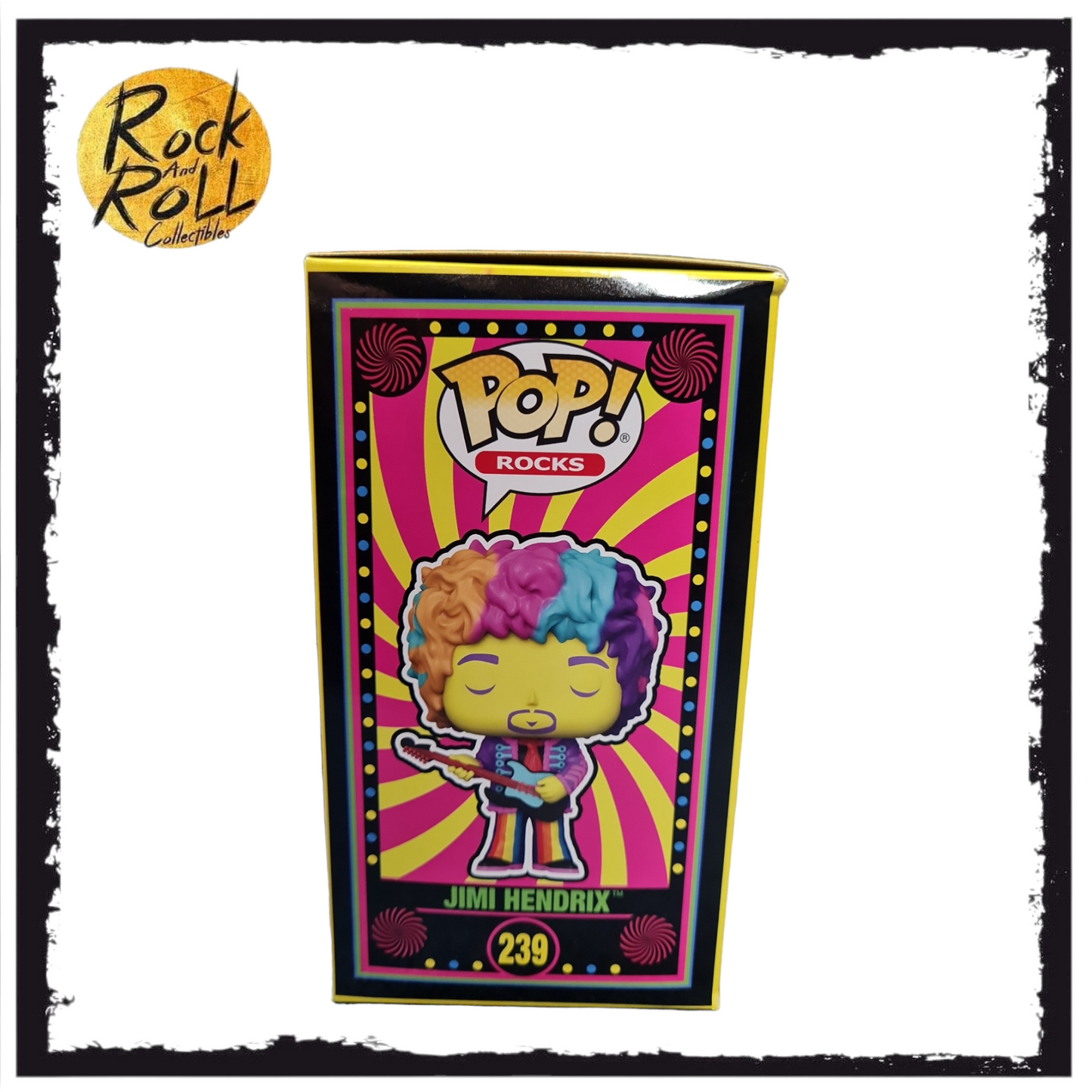 (Box Damage) Jimi Hendrix Blacklight Funko Pop! #239 2021 Fall Convention Shared Exclusive