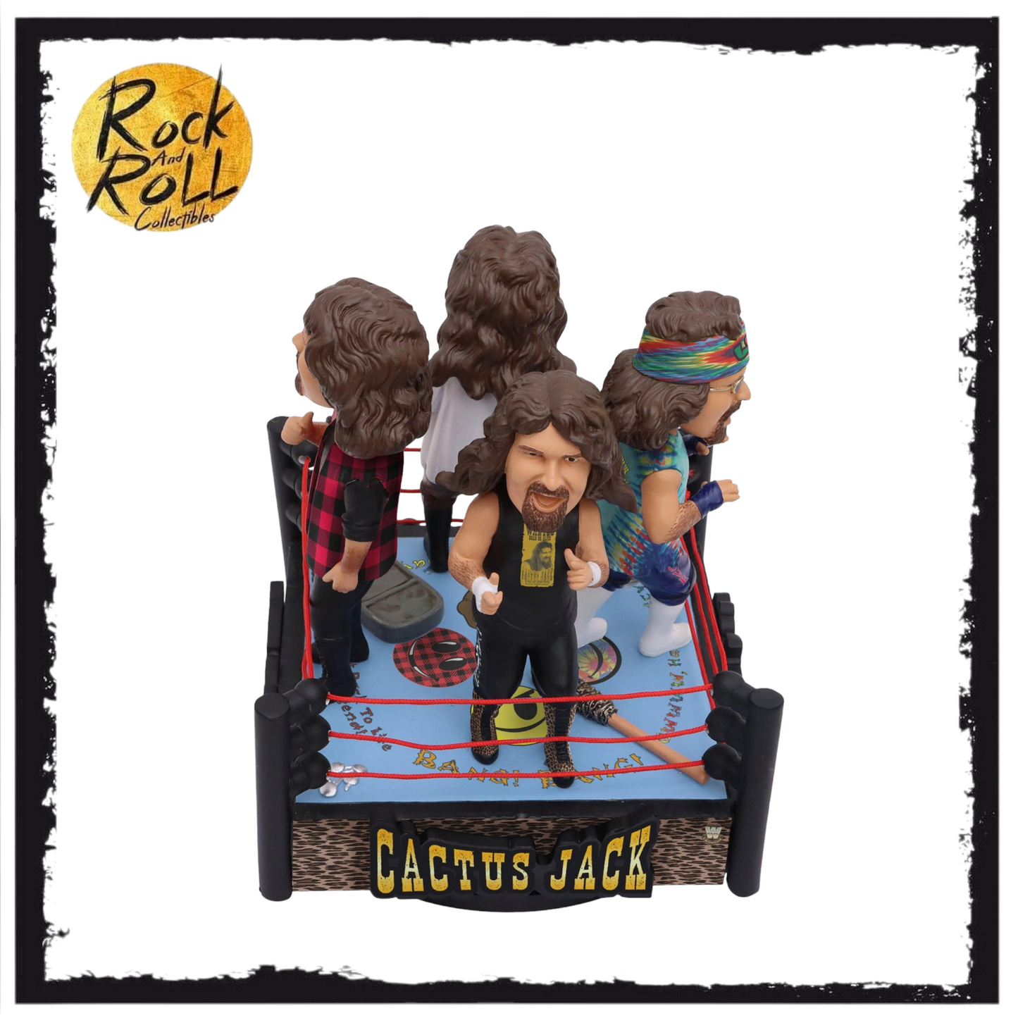 Mick Foley & Mankind & Cactus Jack & Dude Love Faces of Foley WWE Quad Spinner Bobblehead FOCO