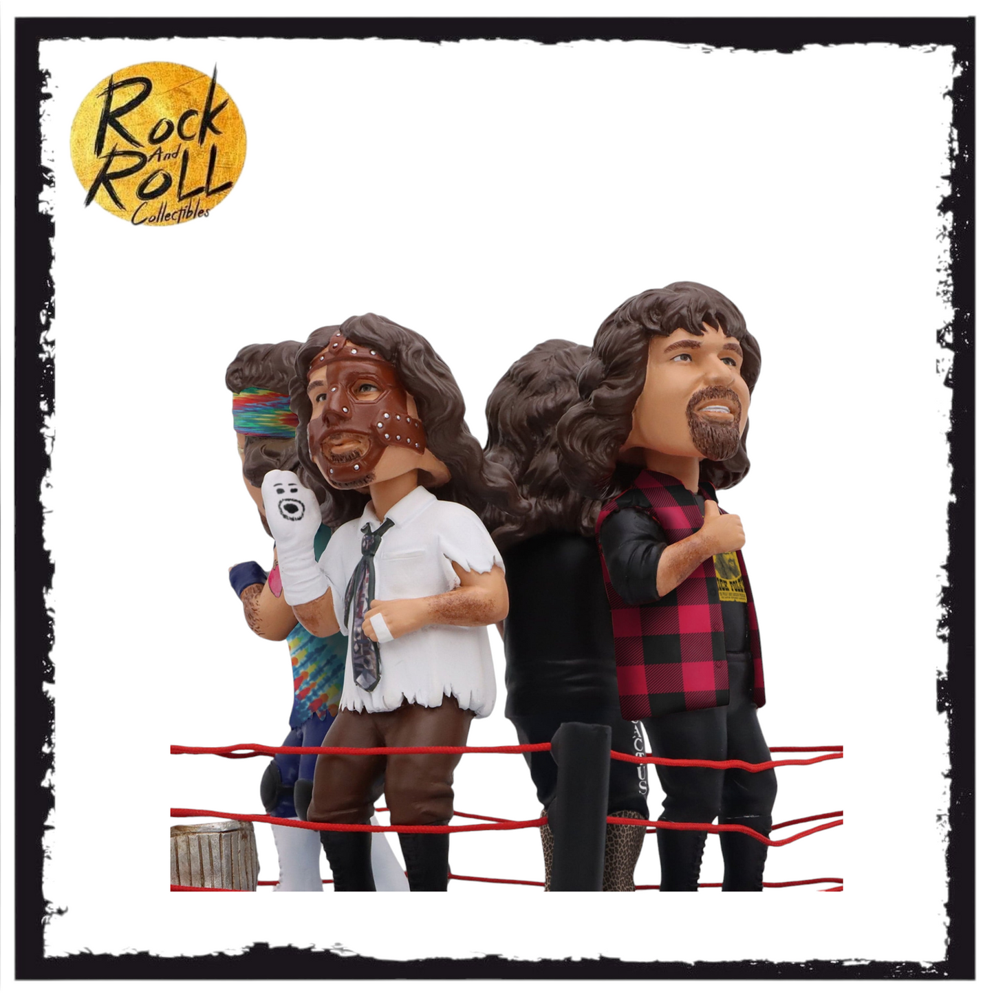 Mick Foley & Mankind & Cactus Jack & Dude Love Faces of Foley WWE Quad Spinner Bobblehead FOCO
