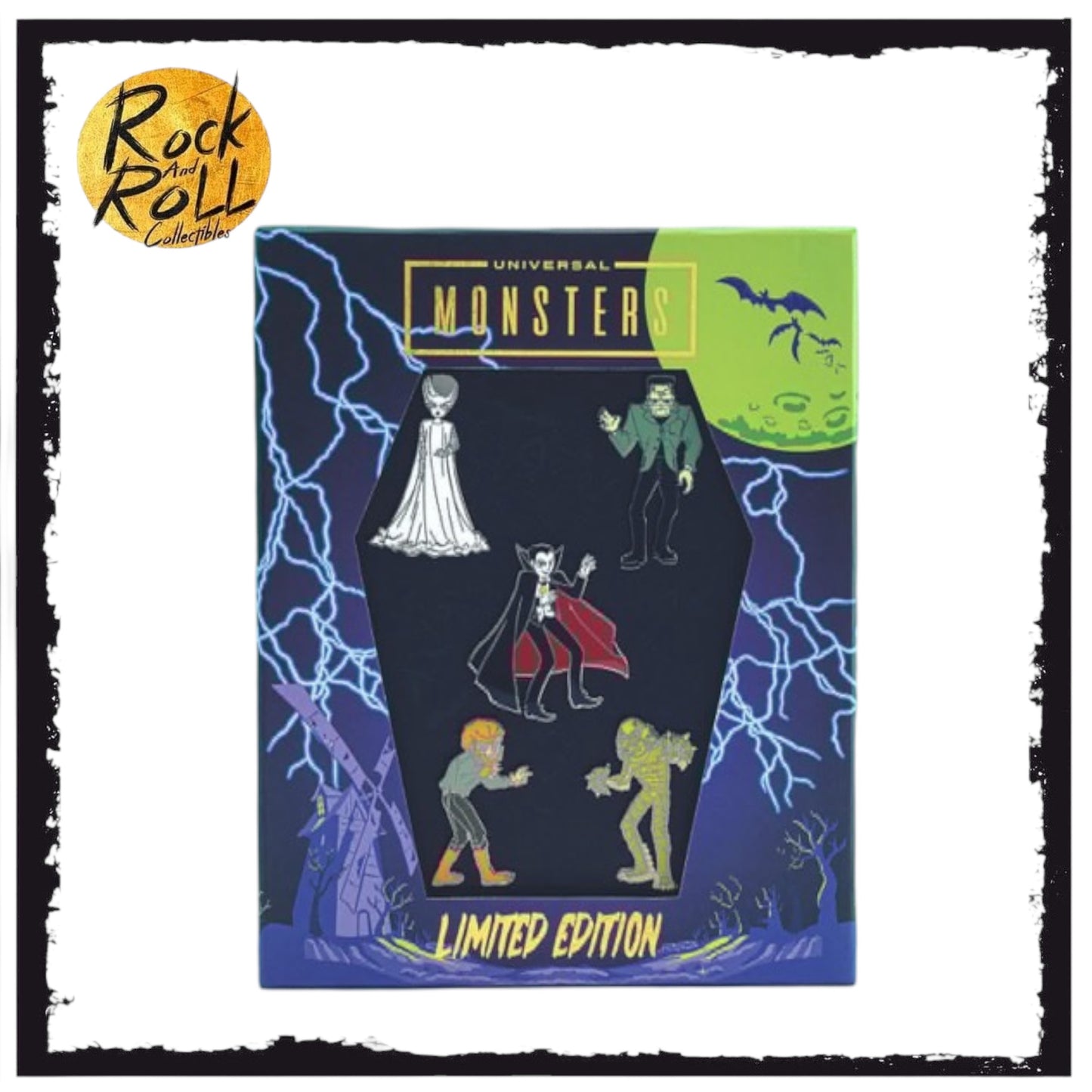 Loungefly Universal Monsters 5 Piece 600 Limited Edition 2020 SDCC Enamel Pin Set