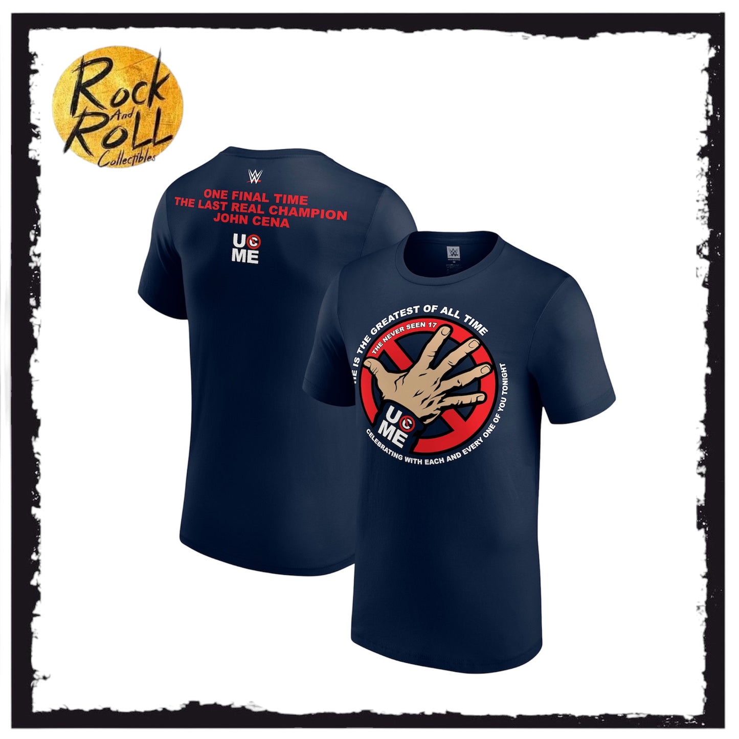 WWE Men's Navy John Cena "Never Seen 17 You Can't See Me" T-Shirt US Import - 3XL