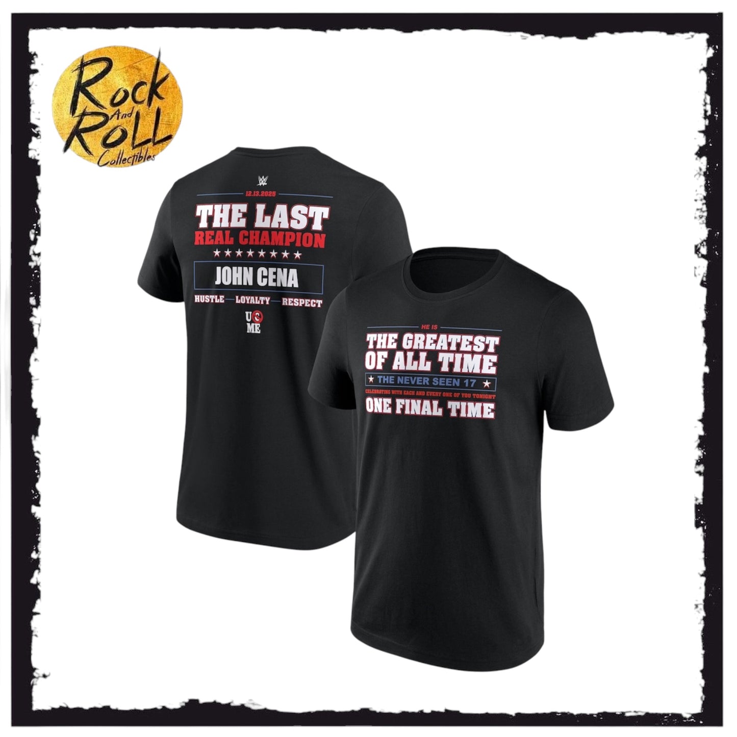 WWE John Cena Greatest Of All Time The Last Real Champion Men's Black T-Shirt US Import