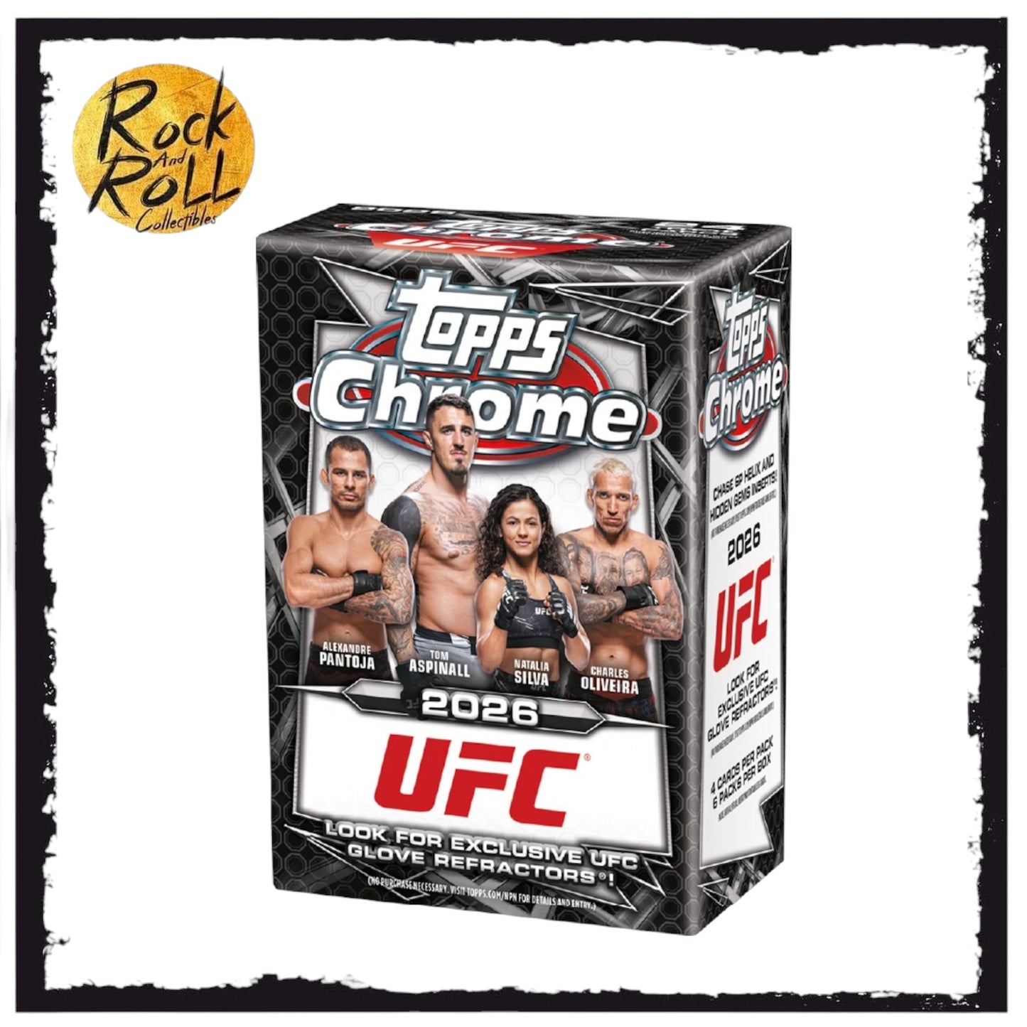 Topps Chrome UFC 2026 Blaster Box 4 Cards Per Pack/6 Packs Per Box US Import