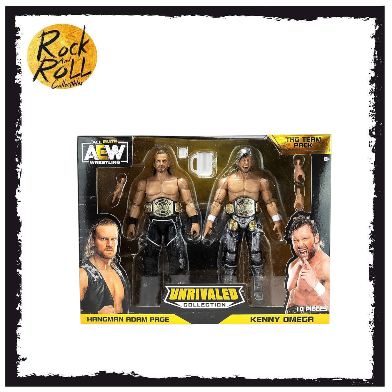 AEW Unrivaled Collection - Hangman Adam Page & Kenny Omega Tag Team Pack US Import