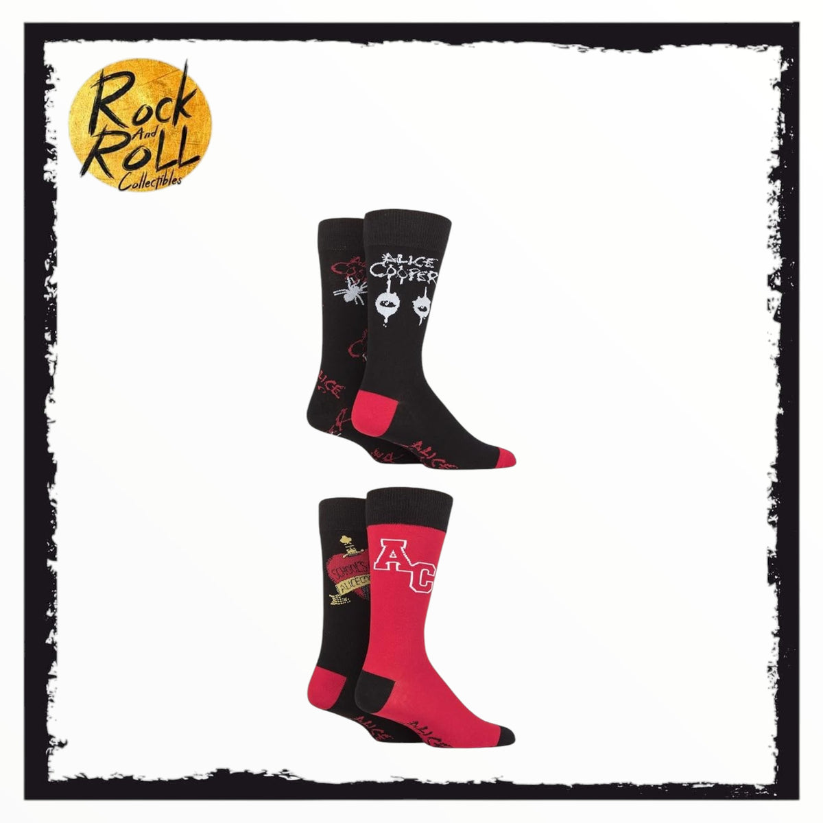Mens Alice Cooper 4 Pack "Constrictor" Cotton Socks in Magnetic Gift Box (UK12-14/EUR46-49)