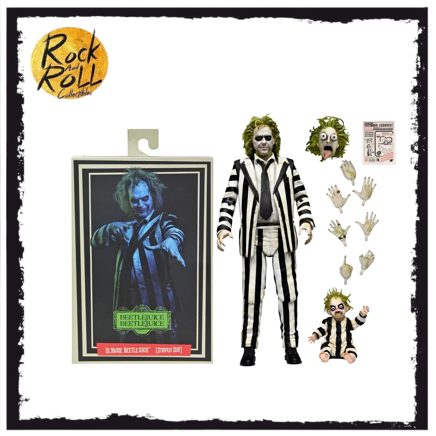 NECA Beetlejuice Beetlejuice Ultimate Striped Suit Beetlejuice 7”