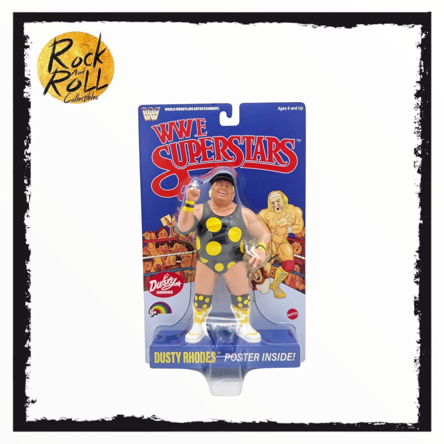 WWE LJN Superstars Dusty Rhodes 8" Retro Action Figure Blue Card - US Import