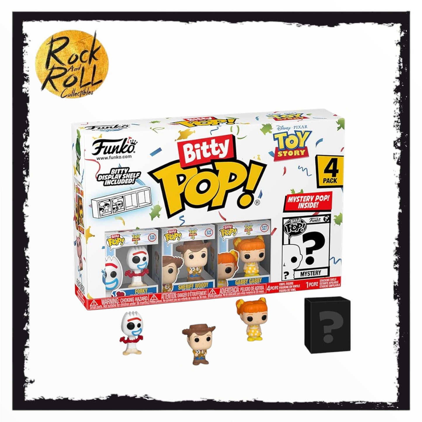 Funko Bitty Pop! Toy Story - Forky 4PK - Forky, Woody, Gabby Gabby and A Surprise Mystery Mini Figure
