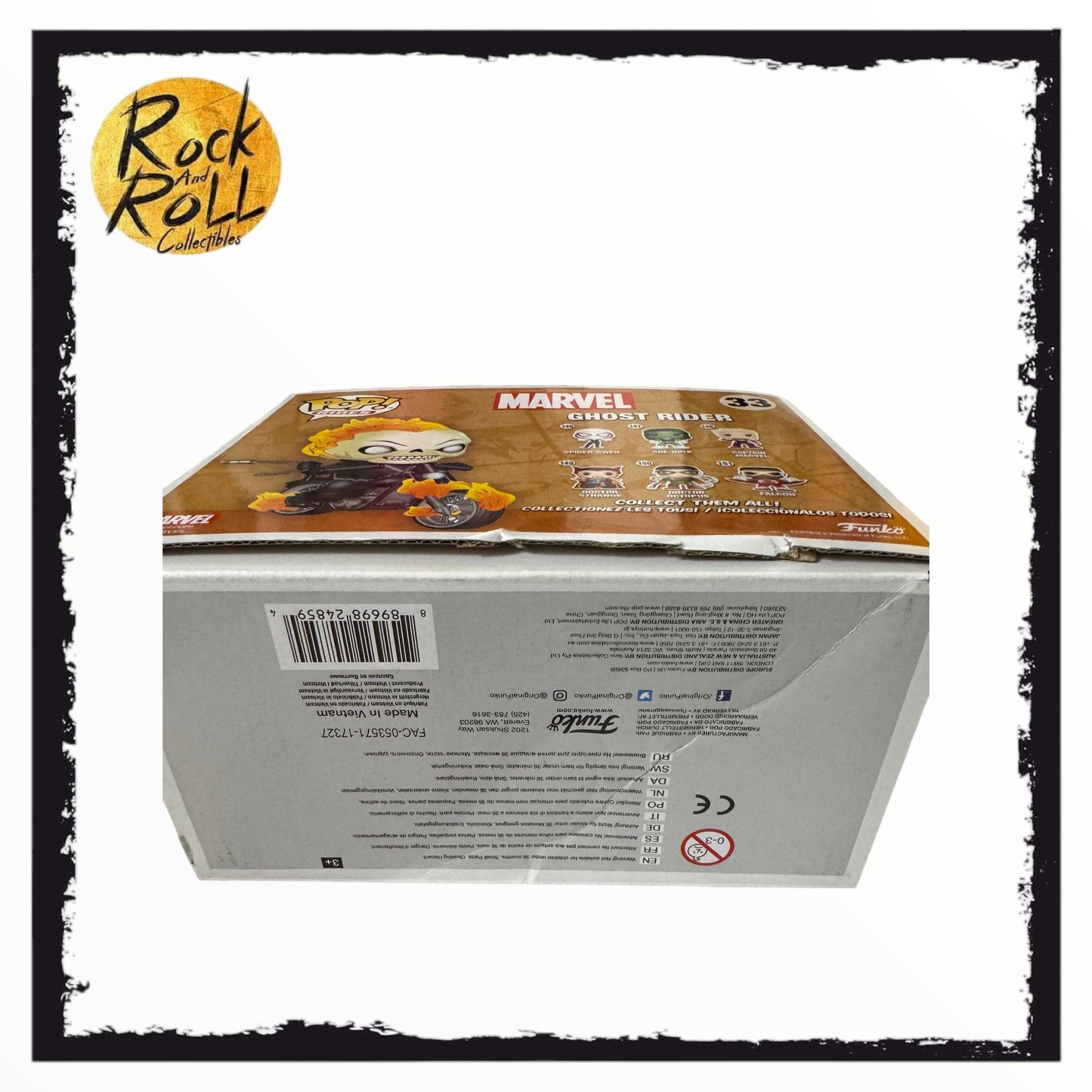 Marvel Ghost Rider Funko Pop! Rides #33 GITD Exclusive Conditon 7.5/10